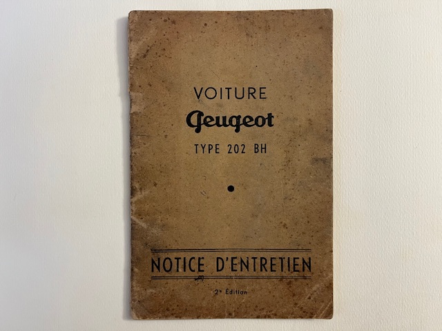 Voiture Peugeot type 202 BH. Notice d'entretien, 2e edition